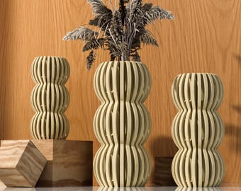 Modern Textured Vase "LOOPA BUBBLES" For Real and Dried Flowers, Minimalist Centerpiece Home Decor Vase For Housewarming