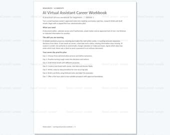 Karriere-Arbeitsbuch für virtuelle Assistenten | Vorlagen für einen 7-Tage-Übungsplan (Sofort-Download)