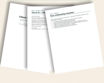 Modello modificabile di pacchetto di benvenuto per clienti, guida di onboarding per coach e creativi (download digitale)