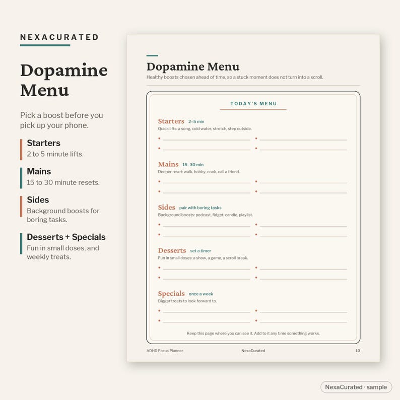 ADHD Focus Planner, Brain Dump, Habit Tracker (PDF Instant Download) image 6