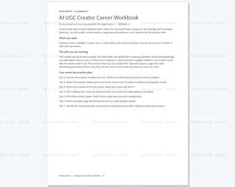 UGC Creator Portfolio / Media Kit | Karriere-Arbeitsbuch (PDF/DOCX) – Sofort-Download