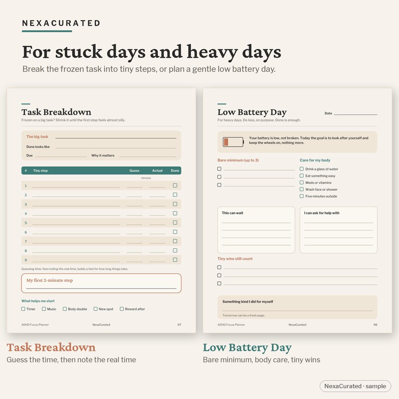 ADHD Focus Planner, Brain Dump, Habit Tracker (PDF Instant Download) image 7