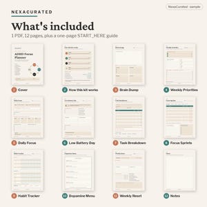 ADHD Focus Planner, Brain Dump, Habit Tracker (PDF Instant Download) image 3