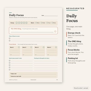 ADHD Focus Planner, Brain Dump, Habit Tracker (PDF Instant Download) image 5