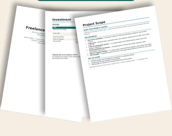 Editable Freelance Proposal Template, Project Quote Template for Freelancers & Creatives (Digital Download)