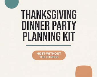 Kit per organizzare la cena del Ringraziamento, con menù modificabili, segnaposto e numeri per i tavoli (download digitale).