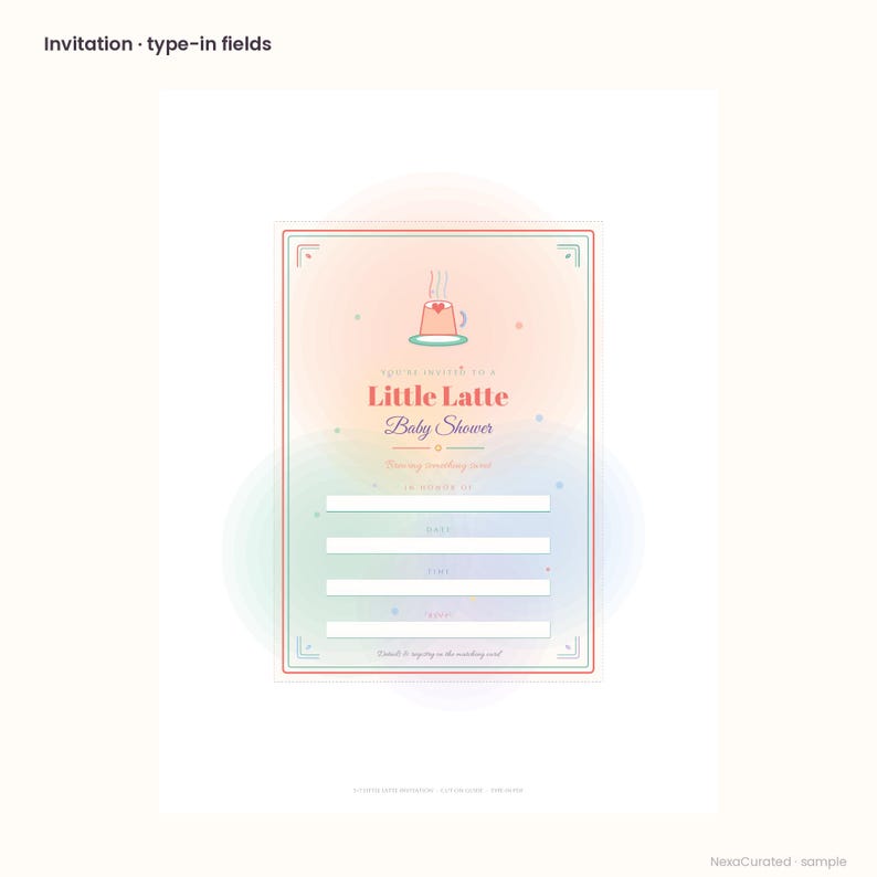 Babyparty-Set „Little Latte“ | Kaffee-Café-Thema (PDF zum Ausfüllen) Bild 3