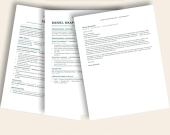 ATS-Friendly Resume Bundle, Modern CV & Cover Letter (Digital Download)
