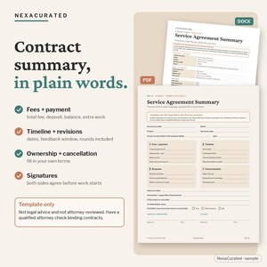 フリーランサー向けクライアントバンドル、提案書、請求書、契約書、受付テンプレート、PDF + 編集可能なDOCX形式の即時ダウンロード 画像 7