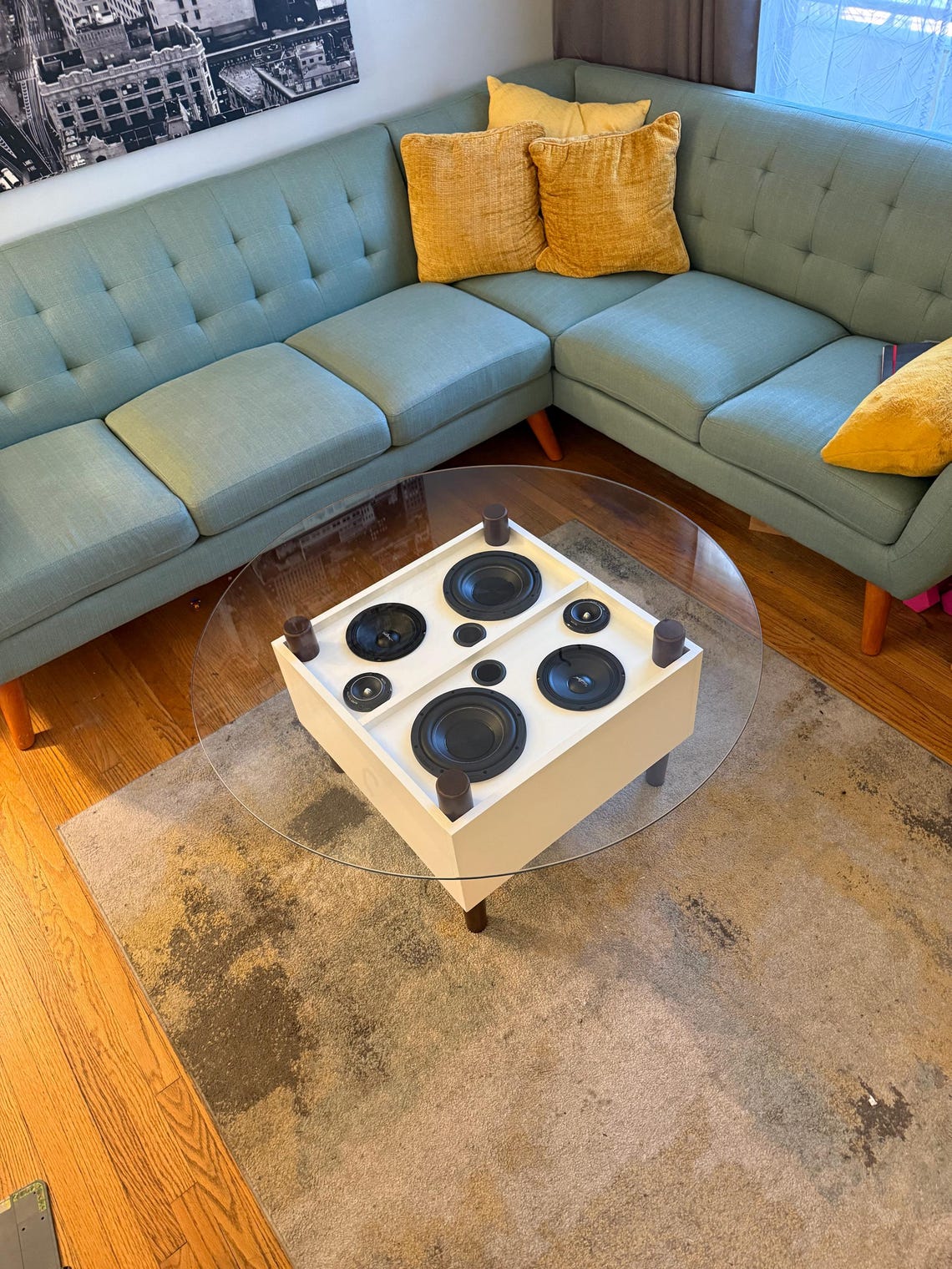 Custom Bluetooth Speaker Table: Wireless Coffee Table or Media Console ...
