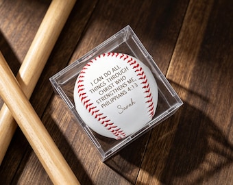 Pelotas de béisbol personalizadas, béisbol cristiano, regalos de confirmación, regalos de primera comunión, regalos de bautizo, decoración con versículos bíblicos, regalos de béisbol