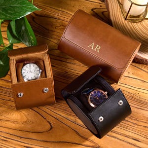 Personalized Leather Travel Watch Roll,Custom Watch Box,Travel Watch Case,Watch Storage Holder,Husband Gift,Wedding Gift,Father’s Day Gift