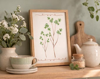 Stampa minimalista di alberi irlandesi / Arte murale con trifoglio / Arredamento per la casa e la cameretta dei bambini / DOWNLOAD DIGITALE