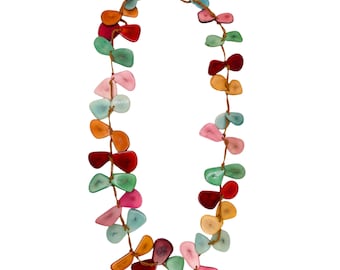 Yellow Tagua Nut Necklace: Eco-Friendly Vegetable Ivory Jewelry