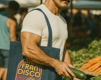 San Fran Disco Organic denim tote bag