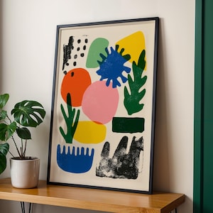 Matisse Inspired Wall Art with Colorful Abstract Shapes & Vibrant Bold Dopamine Decor Elements for a Joyful Modern Home