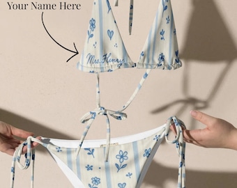 Custom Bachelorette Bikini Personalized Bride Swimsuit Set One of