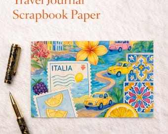 Italy Lemon Postcard Scenic Car Drive Amalfi Coast Aesthetic Gift for Travelers Summer Scrapbook Decor Italian Vacation Journal Art