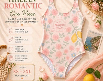 One Piece Swimsuit For Women Italy Bathing Suit Summer Honeymoon Gift Trendy Swimwear For Pool Bachelorette Vacation Outfit Beachwear