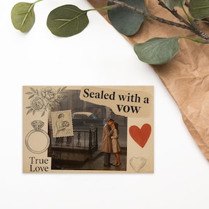 Wedding Gift For Couple Vintage Postcard Romantic Engagement Keepsake True Love Card For Scrapbook Journal Vow Renewal Bridal Stationery