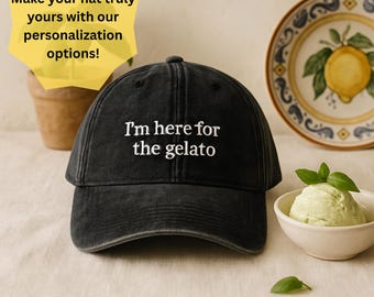 Gorra bordada personalizada "Estoy aquí para el texto personalizado", gorra de béisbol divertida para despedida de soltera, regalo de viaje para chicas, gorra de fiesta personalizada.