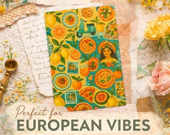Cartolina di viaggio europea, idea regalo artistica, cartolina estetica italiana, scrapbooking, journaling, graziosa decorazione murale mediterranea, idea regalo