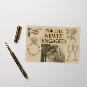 Cadeau de fiançailles pour couple carte postale vintage carte de fiançailles pour la boîte de douche nuptiale Scrapbooking de mariage papeterie fiançailles souvenir art