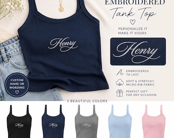 Custom Bride Tank Top Personalized Last Name Tank Bachelorette Gift Bridesmaid Shirt Mrs Honeymoon Outfit Ribbed Crop Top