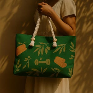 Grüne Weekender Tasche für Frauen Reise Duffle Tote Handgemacht Geschenk für Feinschmecker Mädchen Mittelmeer Sommer Urlaub Tasche Overnight Getaway