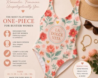 Floral One Piece Swimsuit Retro Bathing Suit for Women Poolside Vacation Outfit Bachelorette Trip Swimwear European Summer Style
