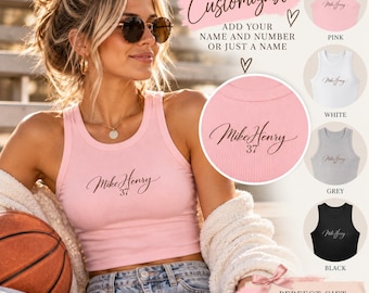 Canotta da basket personalizzata, maglietta da moglie del giocatore di basket, regalo per la fidanzata del giocatore di basket, nome e numero del giocatore personalizzati, abbigliamento per il giorno della partita, mamma del giocatore di basket