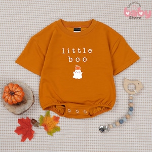 Cute Little Boo Halloween Baby Romper, Spooky Season Baby Outfit, Halloween Baby Shower Gift, Ghost Baby Bodysuit, First Halloween Bodysuit