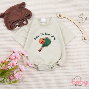 New To The Club Baby Romper, Newborn Gift, Pickleball Buddy Romper, Pickleball Bodysuit, Funny Pickleball Bodysuit, Cute Pickleball Outfit