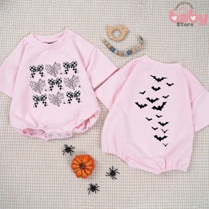 Coquette Halloween Romper, Spooky Season Romper, Baby Shower Gift, Cute Pumpkin Bodysuit, Baby Girl Halloween Shirt, Pumpkin Season Toddler