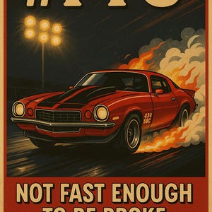 Nicht schnell genug, um pleite zu sein, aber es zu versuchen. Racing Poster Kollektion!