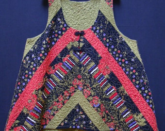 Black and Bright Quilted Swing Vest (XL)