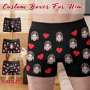 Cuecas personalizadas com rosto para homens, cuecas boxer personalizadas para presentear namorado, cuecas boxer com foto, adicione rosto às cuecas boxer, cuecas com foto