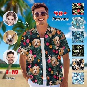 Personalized Hawaiian Shirt with Face for Men Women, Custom Photo Hawaiian Shirt, Birthday Gifts, Shirt With Dog Face, Custom Face Hawaiian