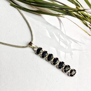 Sevan Stone Necklace & 7 chakras, Prong Setting, Sterling Silver, Boho Rustic Necklace, Gift for her, Christmas Gift, Handmade,A++Quality