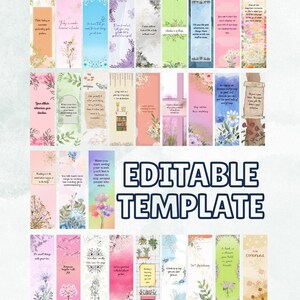 Bookmark | Bookmark Template | Editable Bookmark Template | Floral Design Bookmark | Digital Bookmark