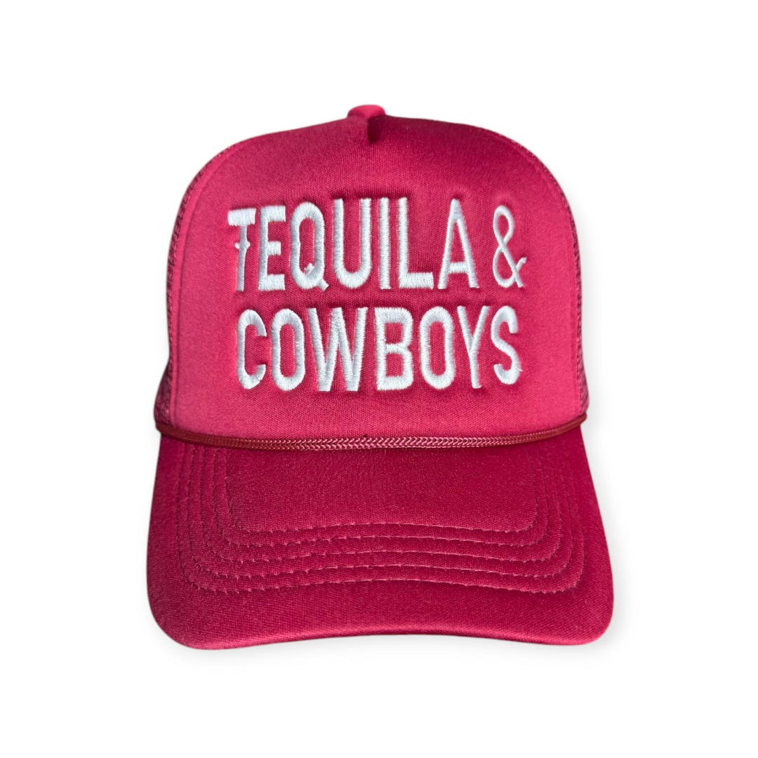 Cowboys and Tequila embroidered baseball  hats new in Poly Bags Tequila Cowboy Embroidered Trucker Hat – Wild Junkie main image 3
