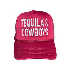 Cowboys & Tequila Trucker Hat – Embroidered Foam Snapback | Western Vibes | Unisex Cap | Multiple Colors Available