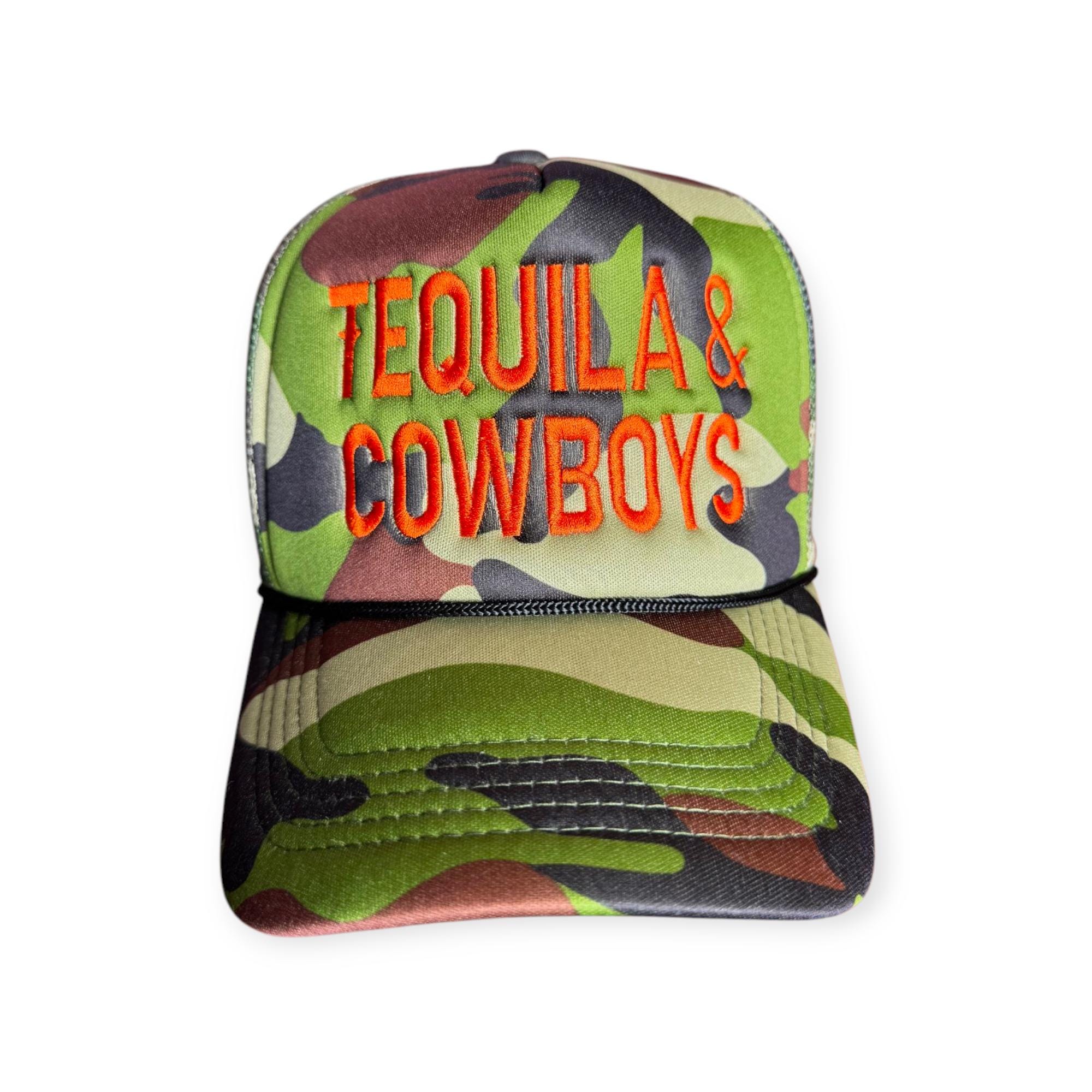 Cowboys & Tequila Trucker Hat – Embroidered Foam Snapback  display picture 3