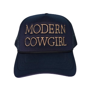 Modern Cowgirl Trucker Hat – Embroidered Snapback | Western Statement Hat | Unisex Cap | Multiple Colors Available