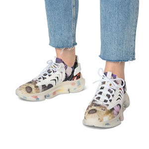 Floral Women&#39;s Mesh Sneakers - Stylish Athletic Shoes for Summer, Casual Walks, Fitness, Lightweight Sneakers, Gift for Her