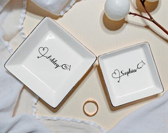 Plato para anillos de enfermera personalizado, bandeja para joyas con forma de estetoscopio personalizada