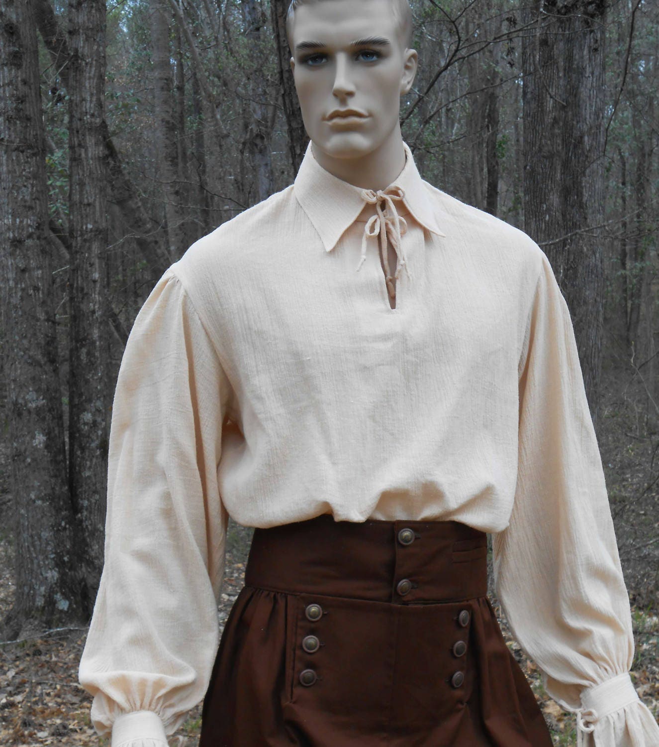 fwcreations4All H001-08C Poet Shirt Musketeer Shirt Renaissance Pirate Shirt Men's Women's Made to Order