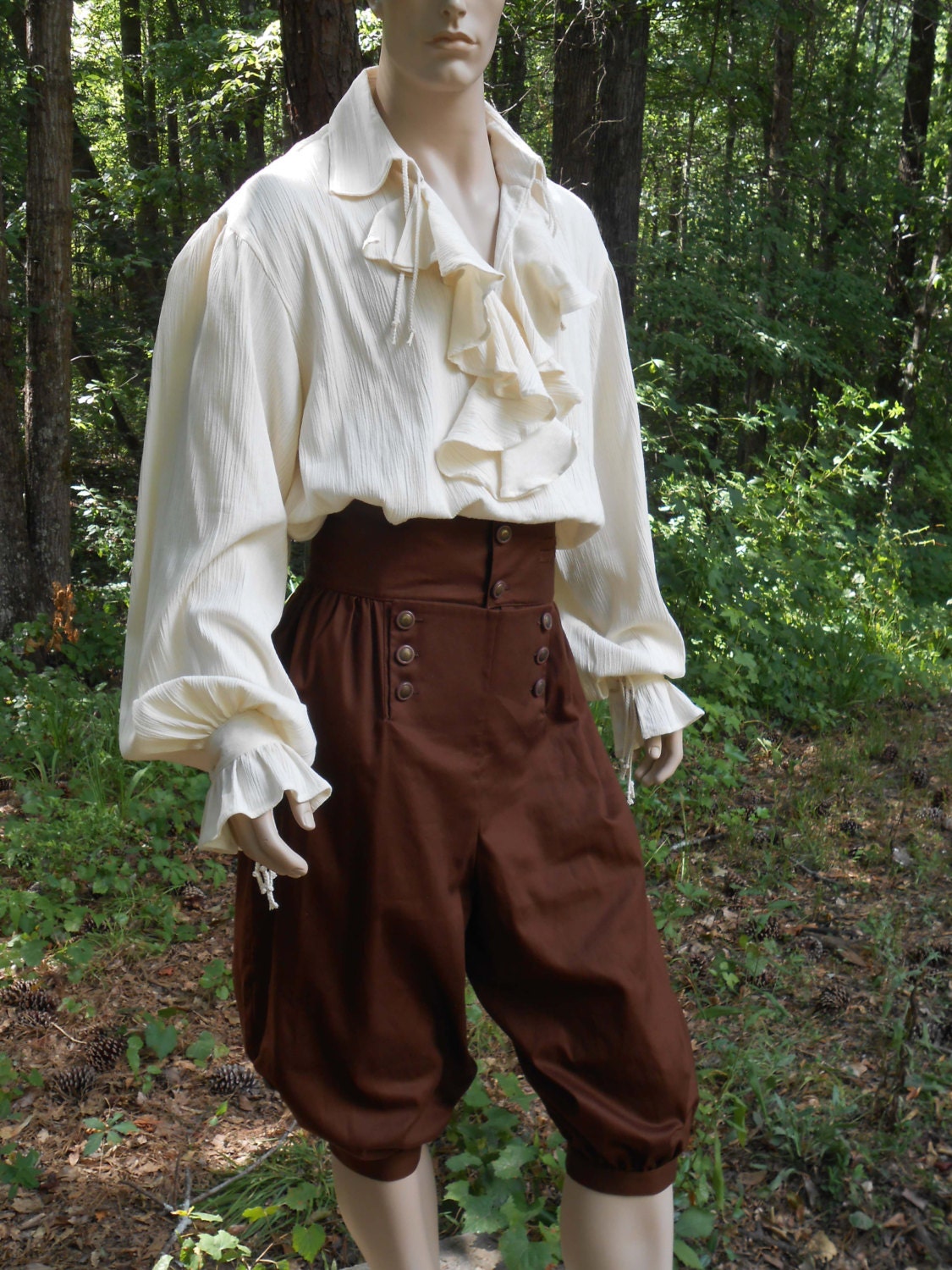B020-08D Poet Shirt Musketeer Shirt Renaissance Pirate Shirt Flounce Ruffled  Front Men's Women's Made to Order 