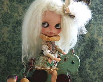 Wooden rocking horse, Decorative art, Kids' Rooms decoration, Blythe doll ~ Antique Circus ~  ARP  PRE-ORDER