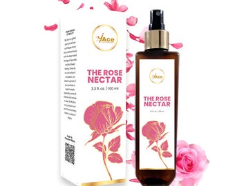Bruma facial de néctar de rosa / Hidratante, iluminadora y calmante (100 ml / 3,3 fl oz) Sin alcohol